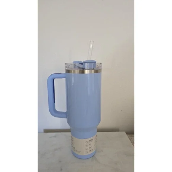 Stanley Quencher H2.0 40oz Tumbler Light Blue FlowState Handle Straw Cup NEW - Picture 3 of 3